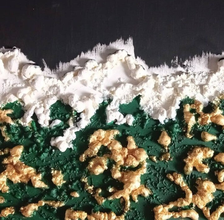 Green and Gold Abstract Textured Wall Art | Nenyasha Cherish Arts