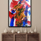 Gold blue acrylic abstract art | The fishmonger | 10x8" | Nenyasha Cherish Arts