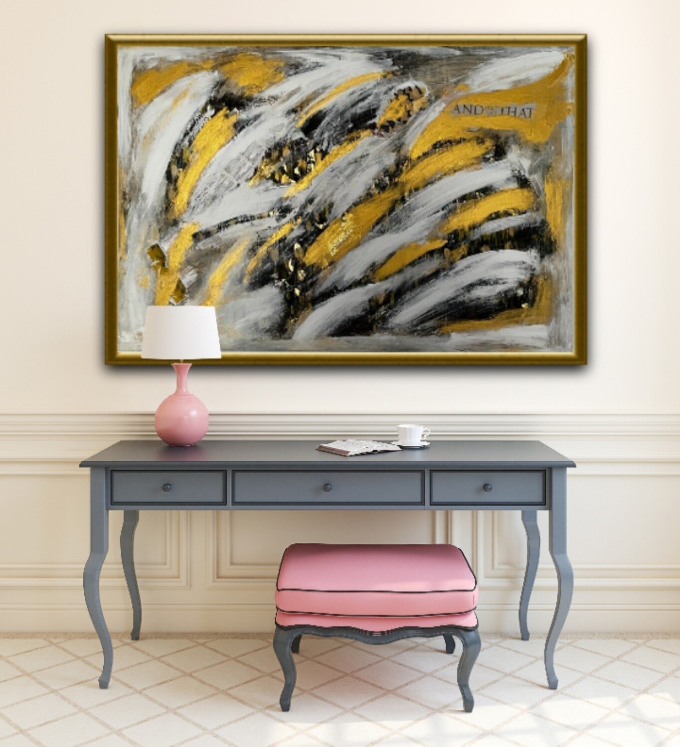 Abstract gold leaf artwork | Turning around for good | 46x31 inches | Nenyasha Cherish Arts
