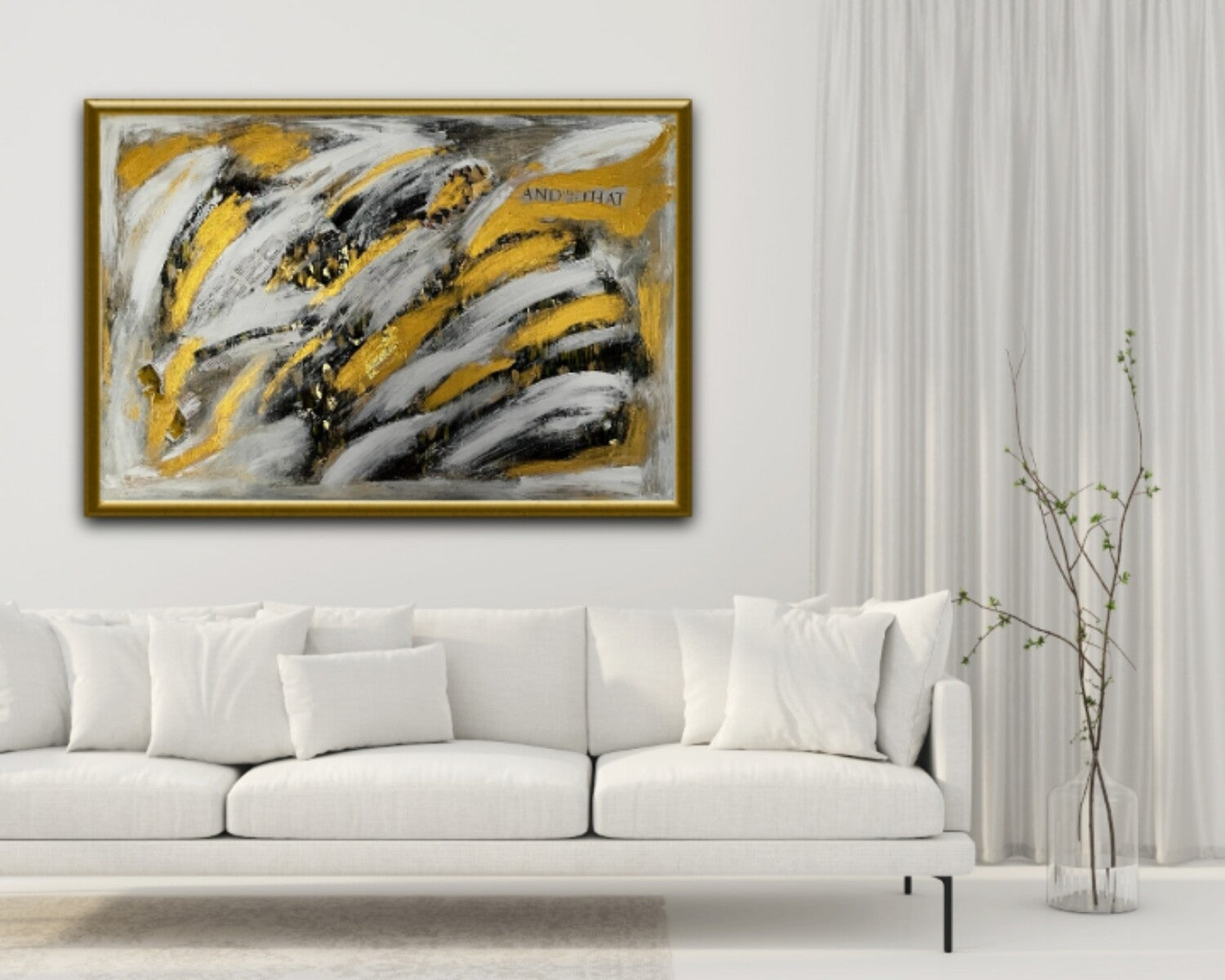 Abstract gold leaf artwork | Turning around for good | 46x31 inches | Nenyasha Cherish Arts