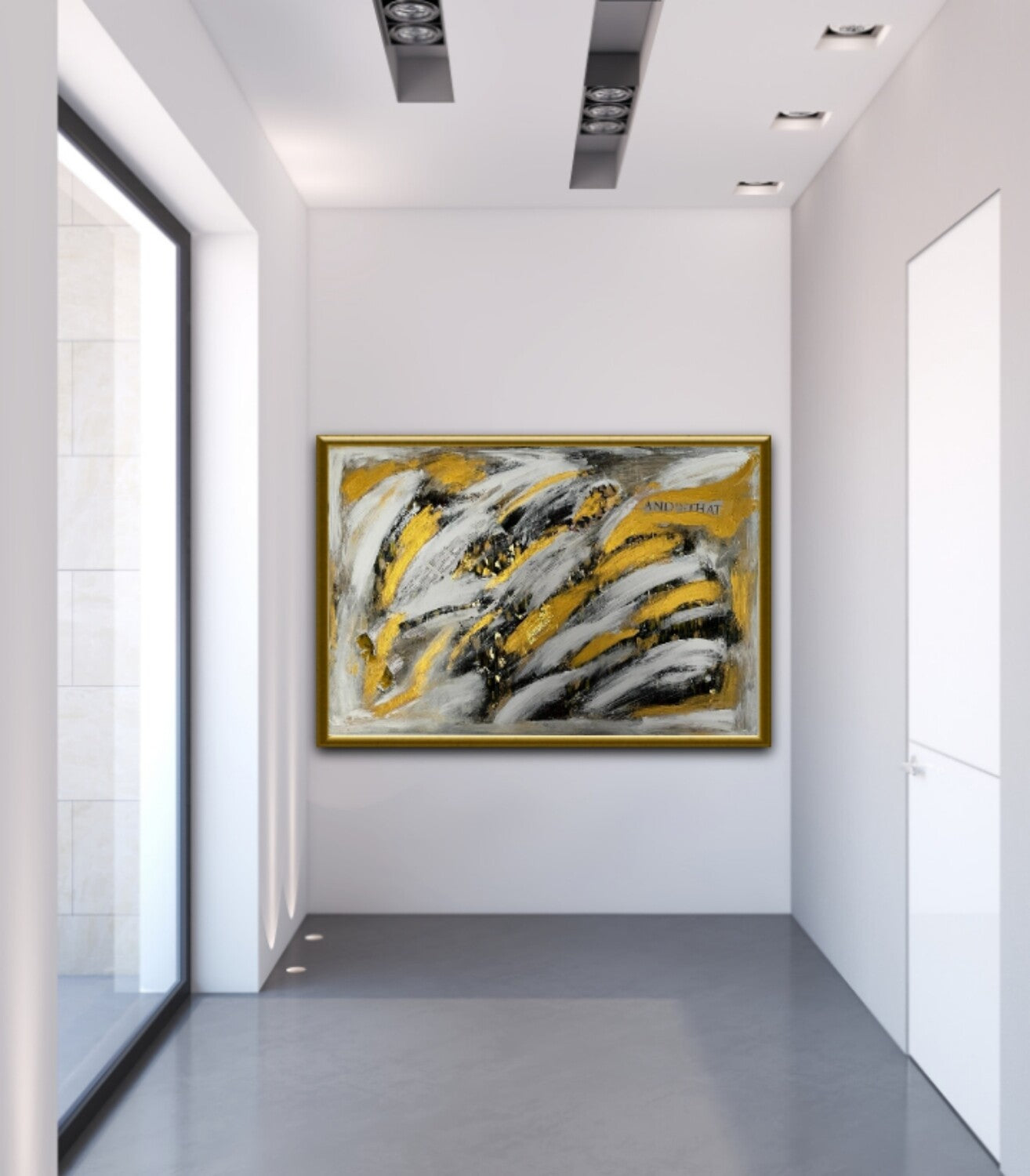 Abstract gold leaf artwork | Turning around for good | 46x31 inches | Nenyasha Cherish Arts