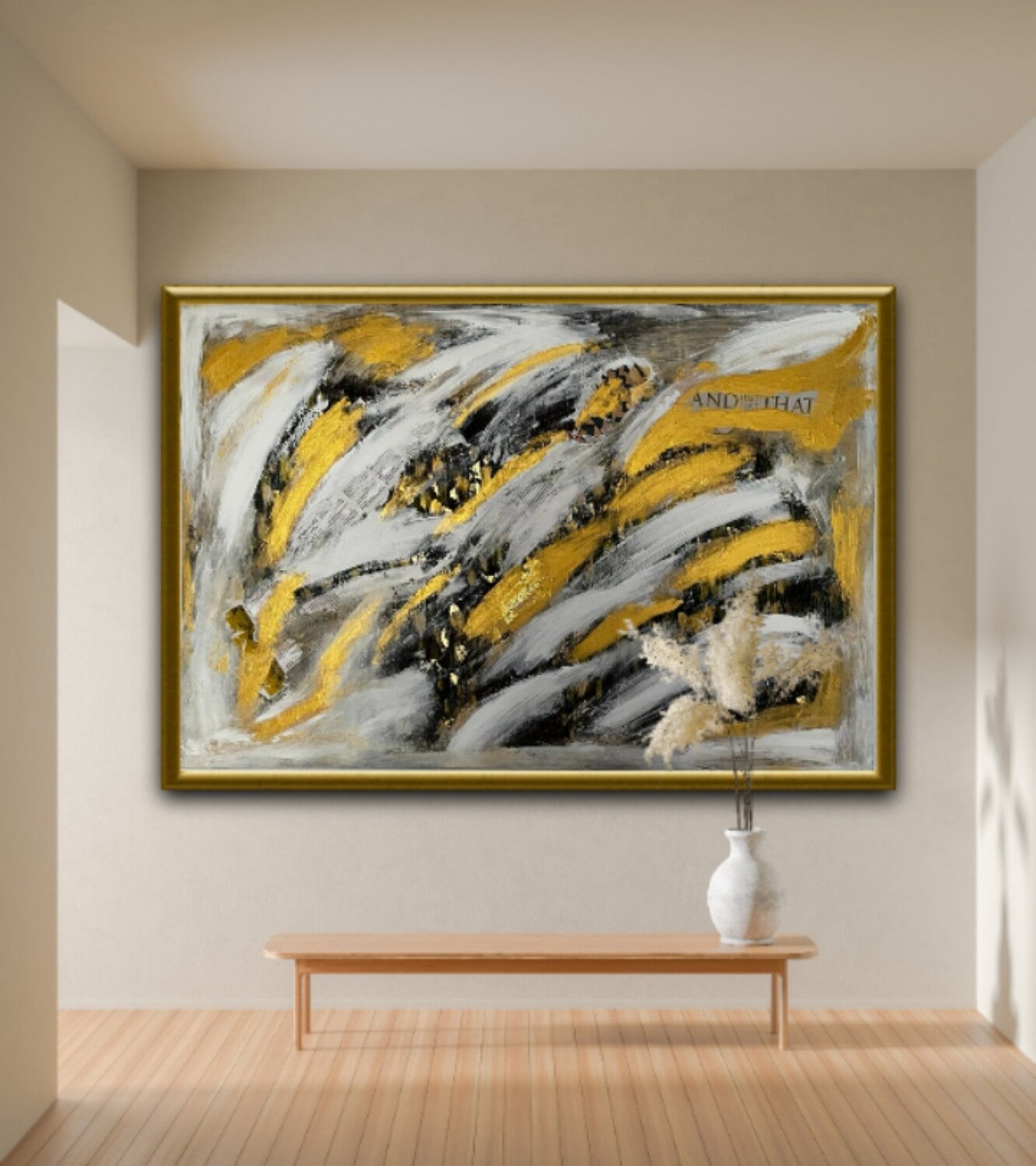Abstract gold leaf artwork | Turning around for good | 46x31 inches | Nenyasha Cherish Arts