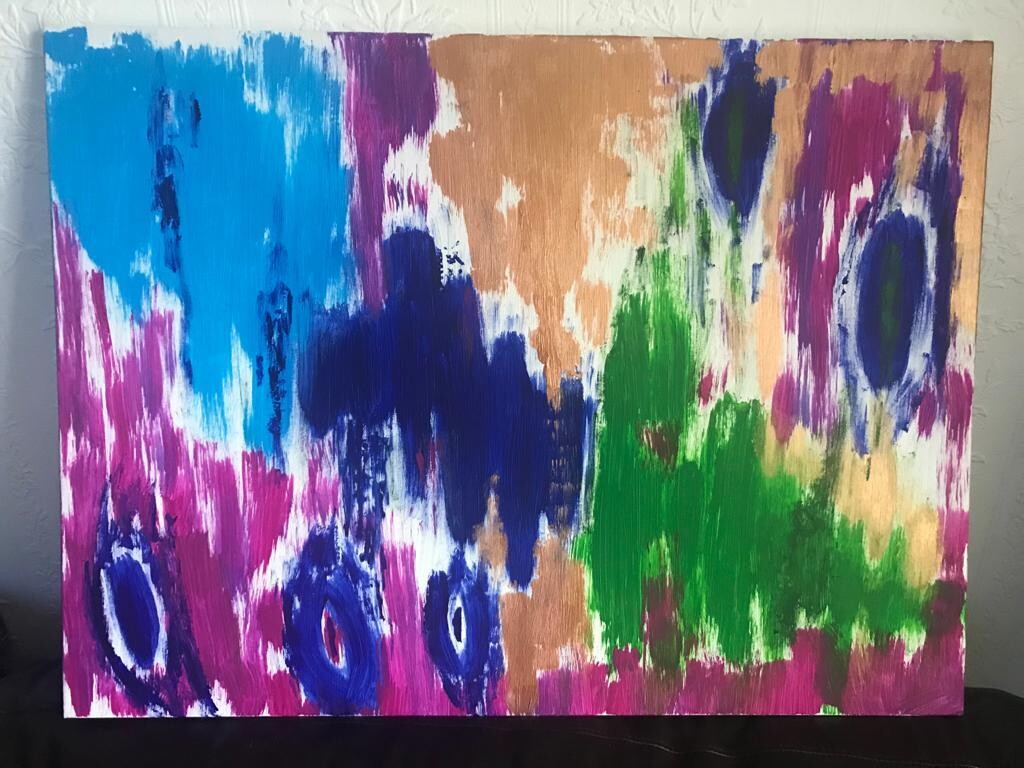Large Abstract canvas art | The Colour block | 30x22" | Nenyasha Cherish Arts