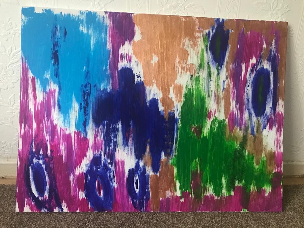 Large Abstract canvas art | The Colour block | 30x22" | Nenyasha Cherish Arts