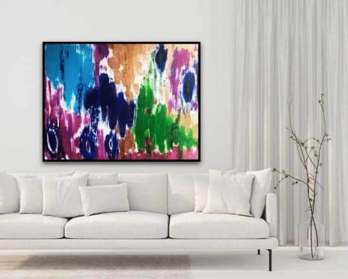 Large Abstract canvas art | The Colour block | 30x22" | Nenyasha Cherish Arts