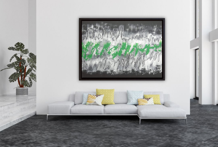 Green Wall art Abstract | Drifted | 30x22" | Nenyasha Cherish Arts