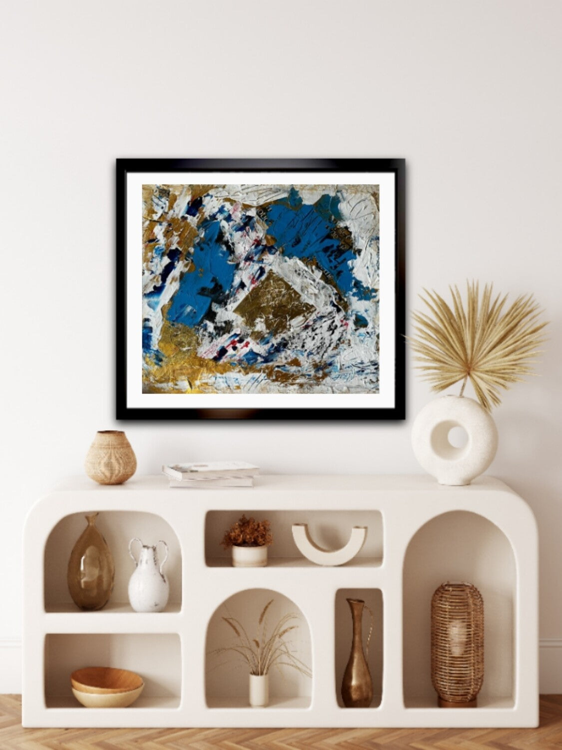 Blue acrylic canvas painting |Modern home decor | 13 x 11 inches | Nenyasha Cherish Arts