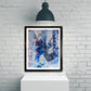 Blue mixed media wall decor | Abstract wall painting | 10 x 12 inches | Nenyasha Cherish Arts