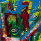 Large Abstract painting/ Warm pop colours / Colourful Pop Art painting / Colourful Abstract painting / Blue, Green, Red, and Yellow, 40 x56 inches | Nenyasha Cherish Arts