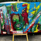 Large Abstract painting/ Warm pop colours / Colourful Pop Art painting / Colourful Abstract painting / Blue, Green, Red, and Yellow, 40 x56 inches | Nenyasha Cherish Arts