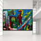 Large Abstract painting/ Warm pop colours / Colourful Pop Art painting / Colourful Abstract painting / Blue, Green, Red, and Yellow, 40 x56 inches | Nenyasha Cherish Arts