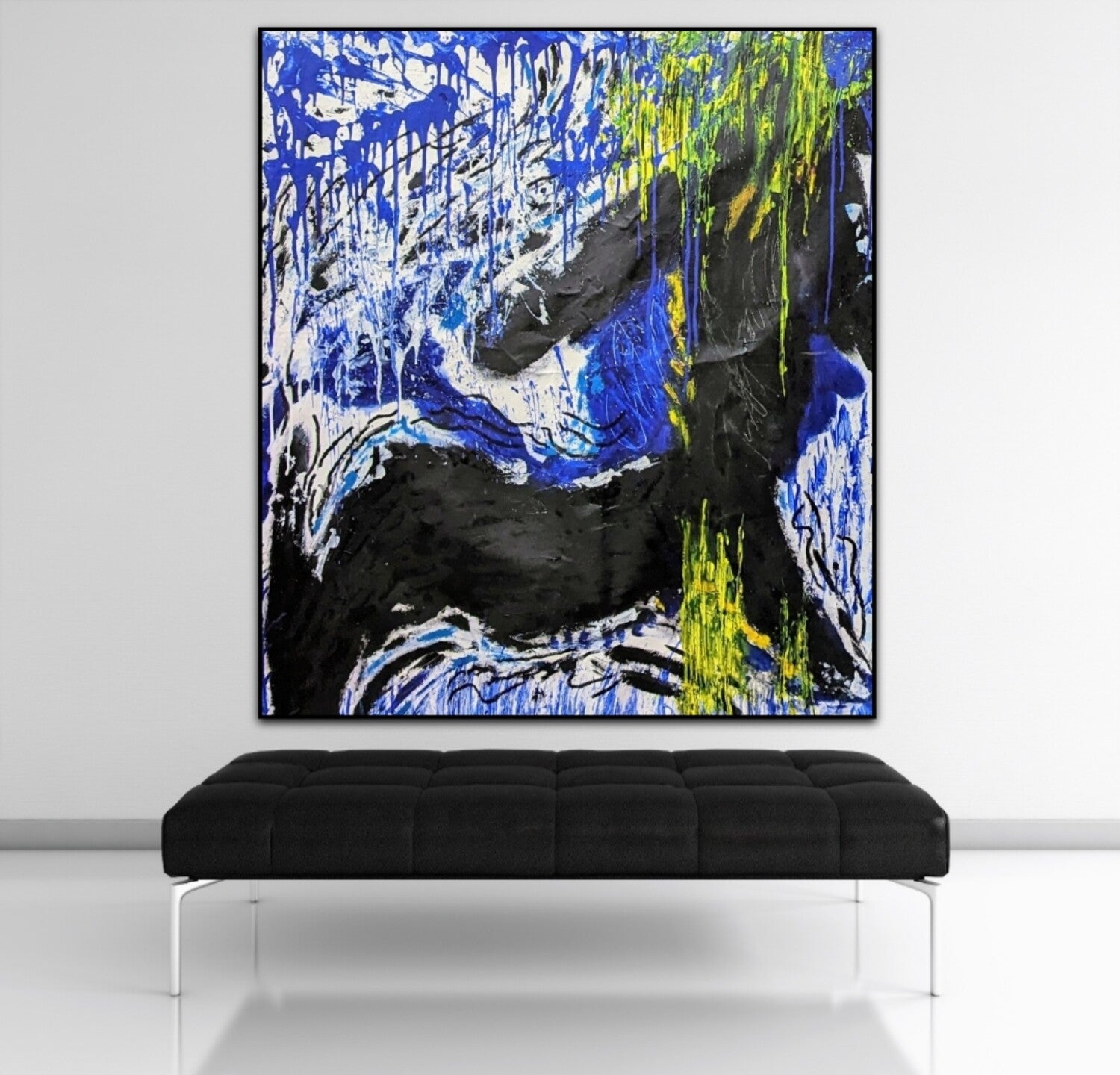 |Vibrant Mixed Media Collage Painting" "Colorful Acrylic Art Print Decor" "Unique Handmade Mixed Media -43 x 47 inches | Nenyasha Cherish Arts