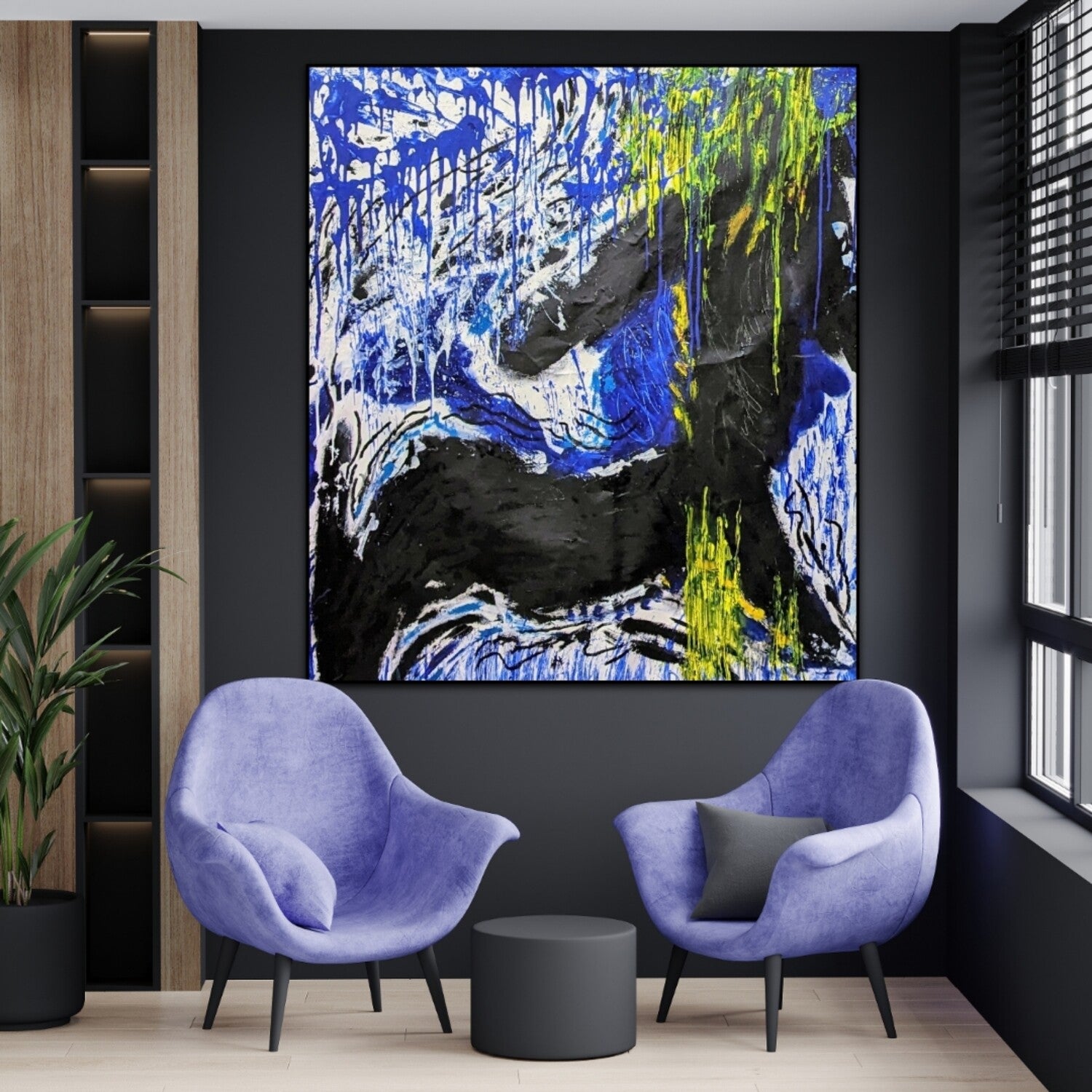 |Vibrant Mixed Media Collage Painting" "Colorful Acrylic Art Print Decor" "Unique Handmade Mixed Media -43 x 47 inches | Nenyasha Cherish Arts