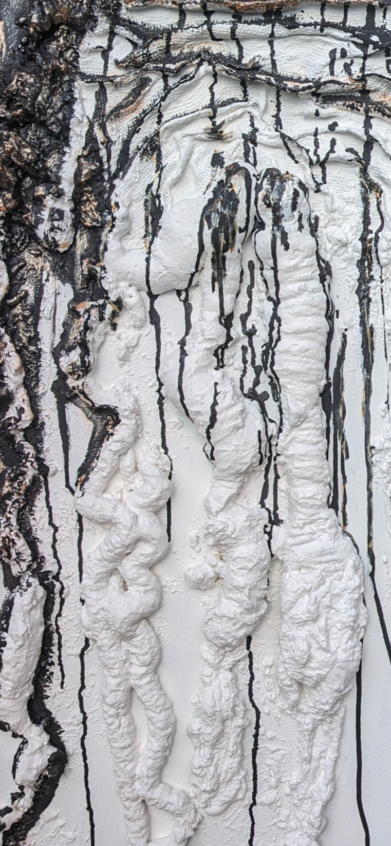 White 3D Textured Wall Art White Gold Minimalist Painting Textured Wall Art Arch Plaster Painting White Boho Painting Modern Minimalist Art | Nenyasha Cherish Arts