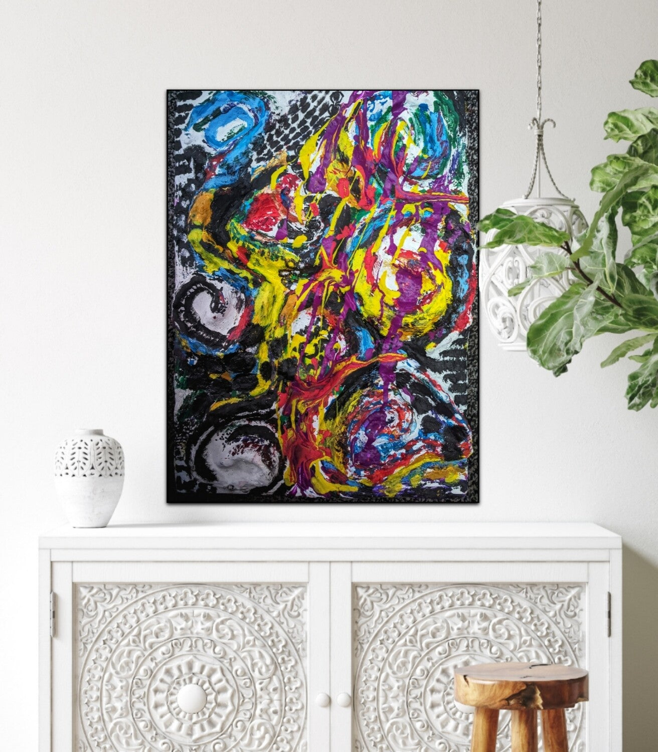Plaster art Gold textured wall art Textured canvas art Colourful canvas art Floral canvas art Textured canvas art Abstract wood wall art 16.5 x 12 inches | Nenyasha Cherish Arts