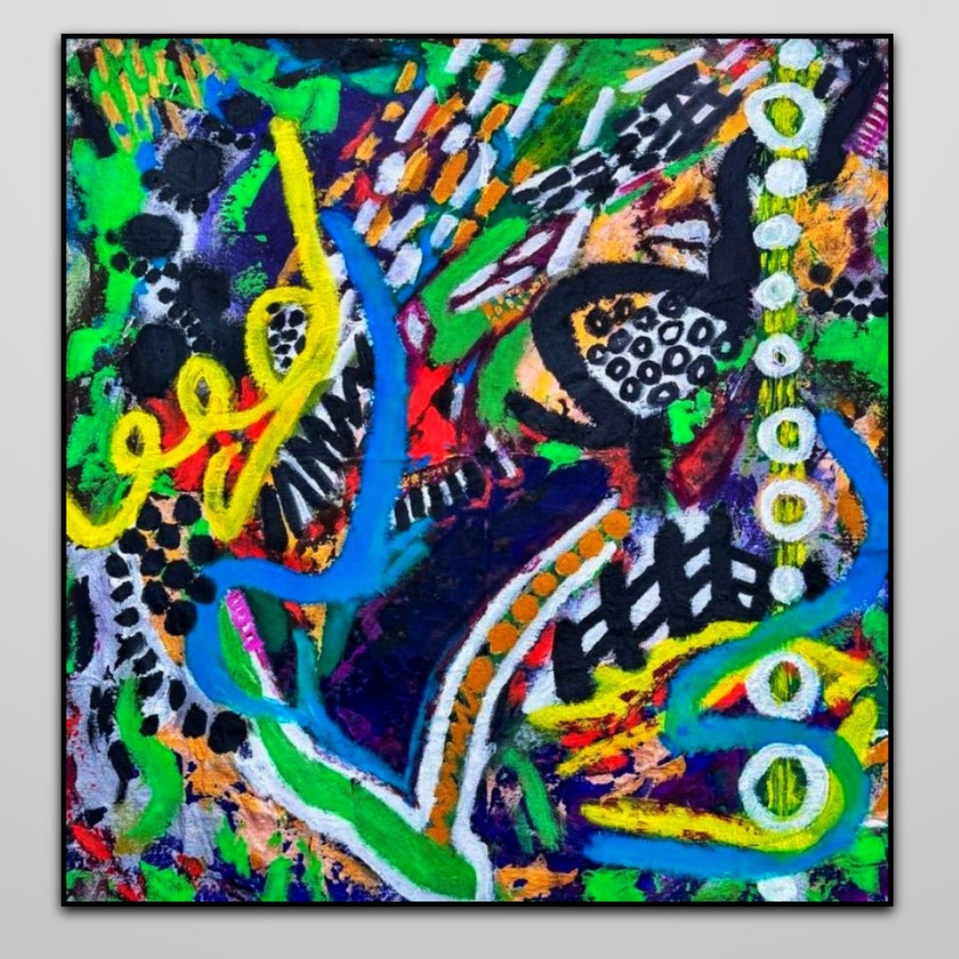 Vibrant Green Abstract Art on Canvas - Large Mixed Media Painting - Luxury Wall Decor - Hand-Painted Modern Art" "Modern Green Artwork - Abstract Oil Painting on Canvas - Large Wall Art - Mixed Media | Nenyasha Cherish Arts