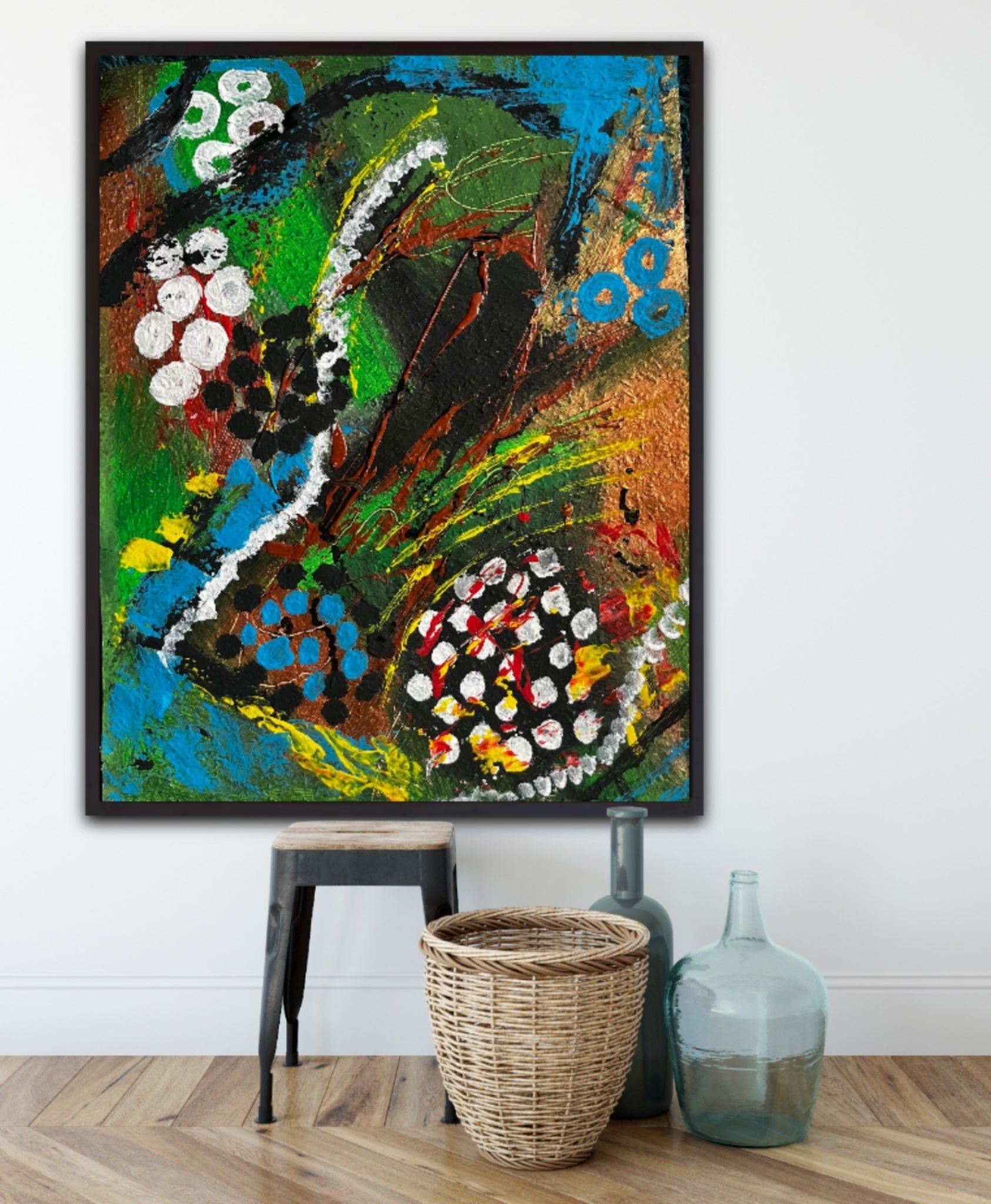 Abstract art minimalist Home warming gift Abstract art framed New home gift for couple| 16x20 inches | Nenyasha Cherish Arts