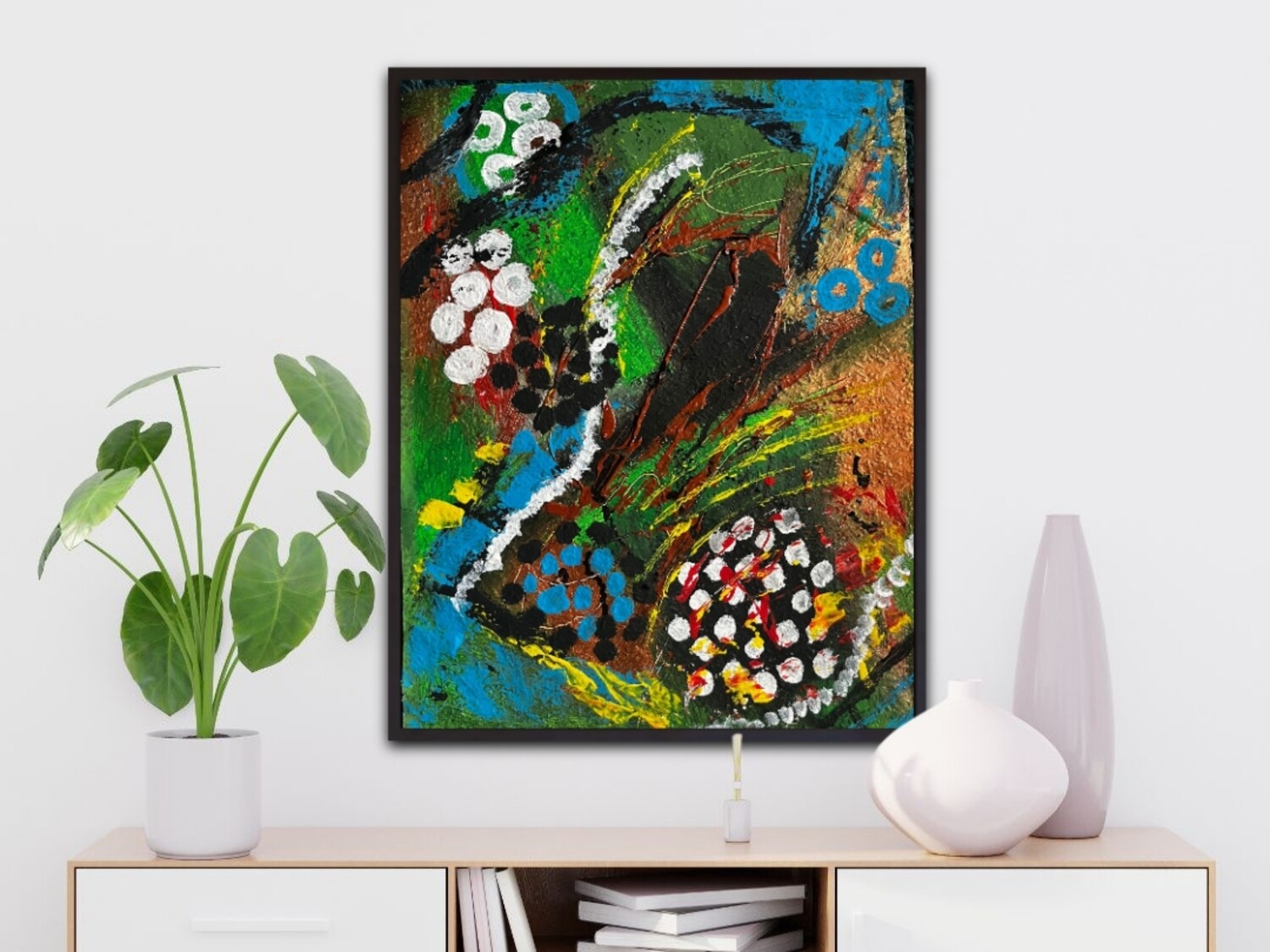 Abstract art minimalist Home warming gift Abstract art framed New home gift for couple| 16x20 inches | Nenyasha Cherish Arts