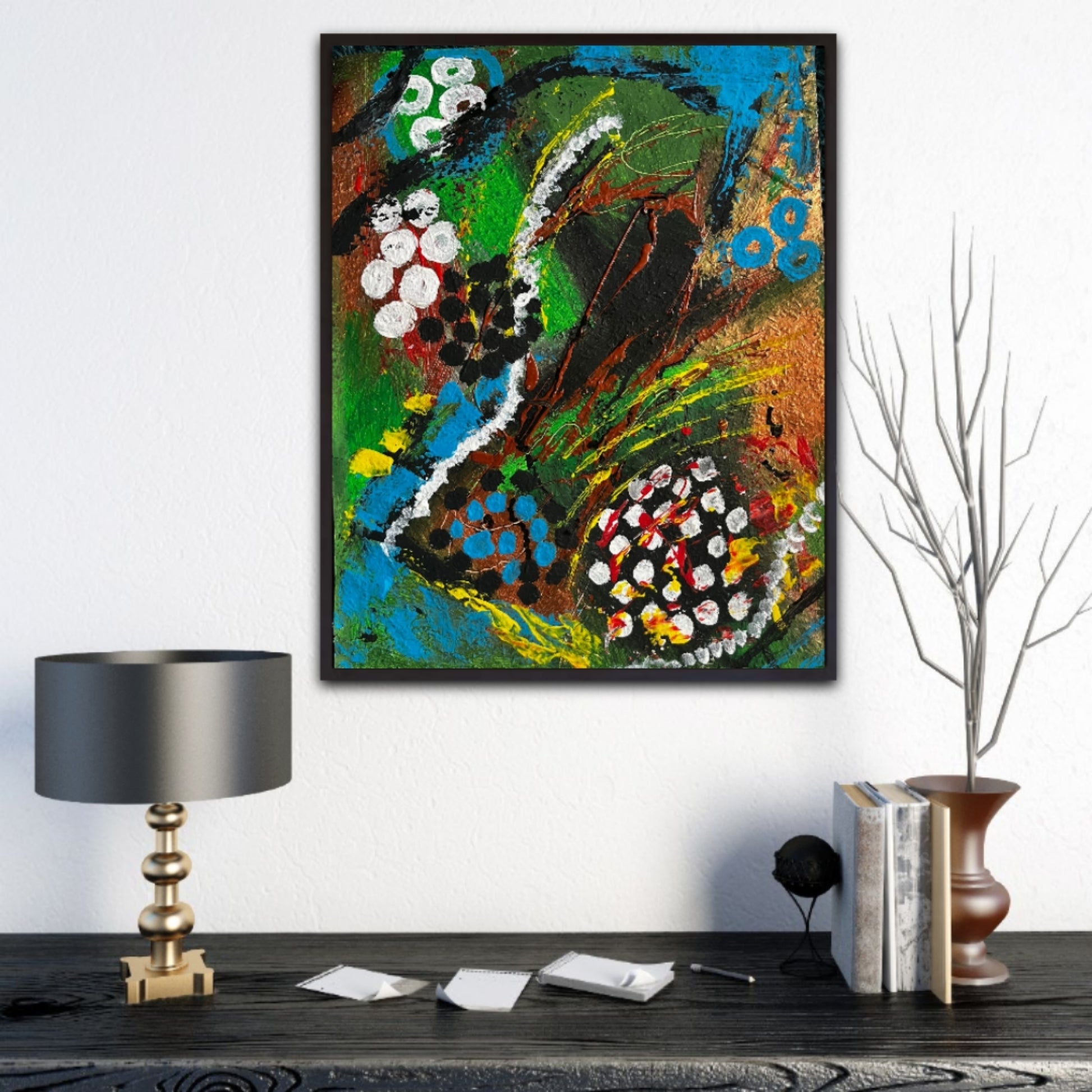 Abstract art minimalist Home warming gift Abstract art framed New home gift for couple| 16x20 inches | Nenyasha Cherish Arts